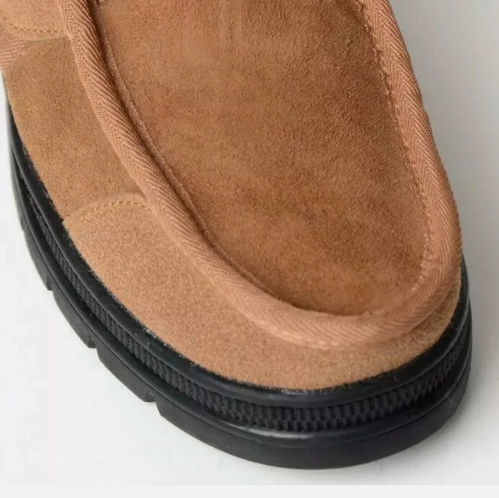 Faux Shearling Boots w/Velcro Close & Lug Sole Size 8